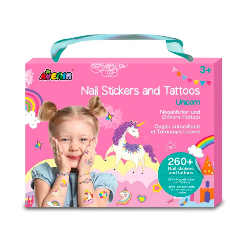 Avenir Unicorn Nail Sticker and Tattoos Makeup Best Seller Unicorn Toys Art and craft for kids Fairy Unicorn and Castle Theme 3yrs+