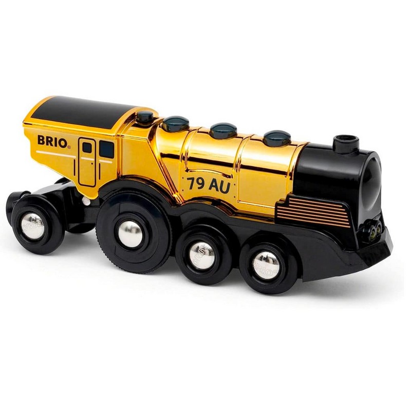 BRIO Mighty Gold Action Locomotive Battery Operated with Sound and Light 3yrs+