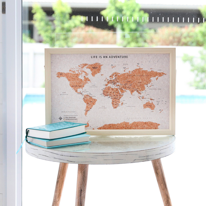 World Map Travel Board Standards 53.5cm x 36.5cm