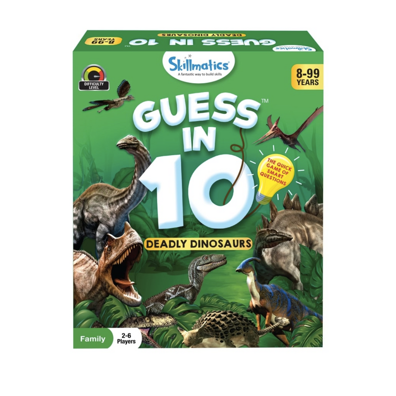 Guess in 10 Card Games Deadly Dinosaurs by Skillmatics Dinosaur toy Dinosaur and Dragon Theme 8yrs+
