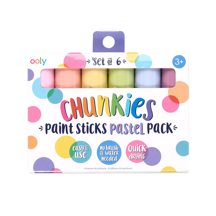 Ooly Chunkies Paint Sticks Set of 6 Pastel Stationery Art and craft for kids 3yrs+