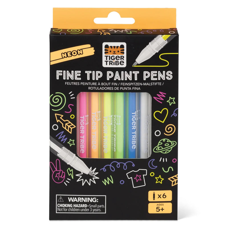 Tiger Tribe Neon Fine Tip Paint Pens Stationary Art and Craft for kids 5yrs+