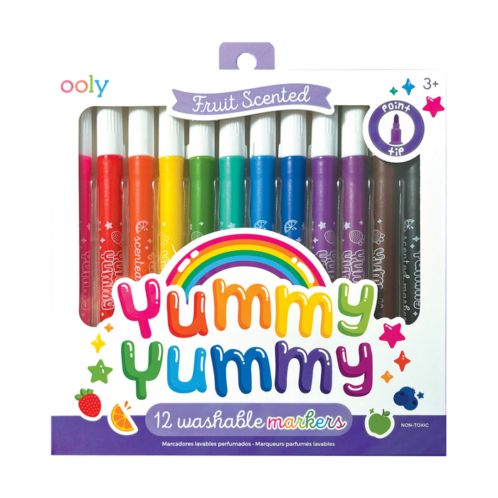 Ooly Yummy Yummy 12 Washable Fruit Scented Markers Point Tip  3yrs+