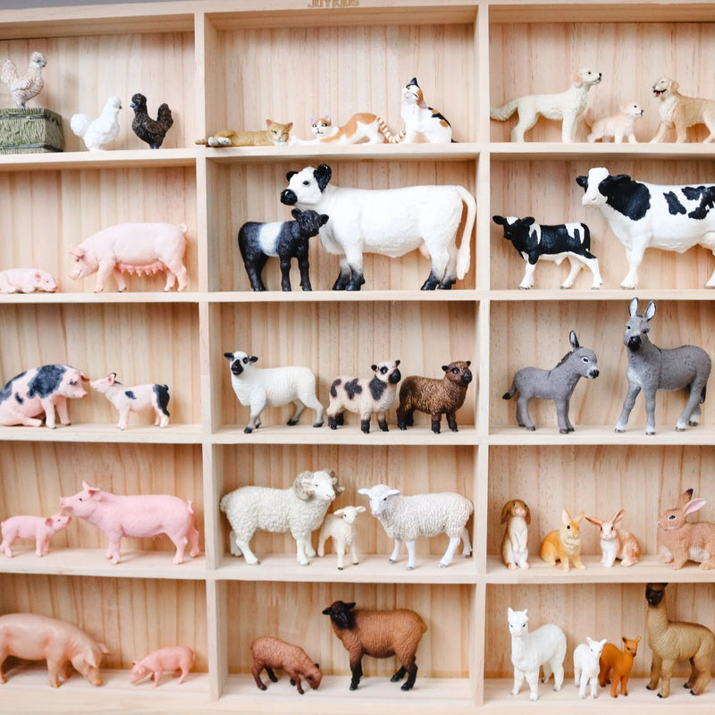 JoyKids Loose Parts and Animal Figures Display and Storage Unit Solid Pine Wood for Toddlers (bulky shipping) 12m+