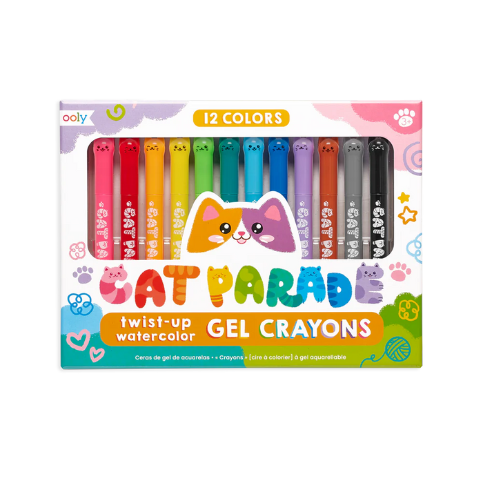 Ooly 12 Cat Parade Twist-Up Watercolour Gel Crayons 3yrs+