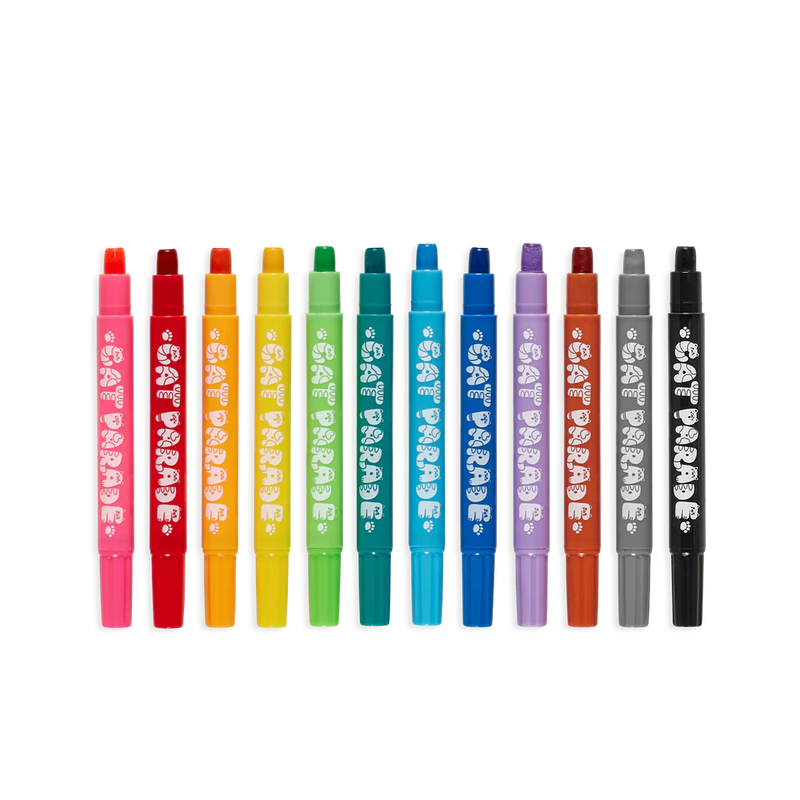 Ooly 12 Cat Parade Twist-Up Watercolour Gel Crayons Stationary Art and craft for kids 3yrs+