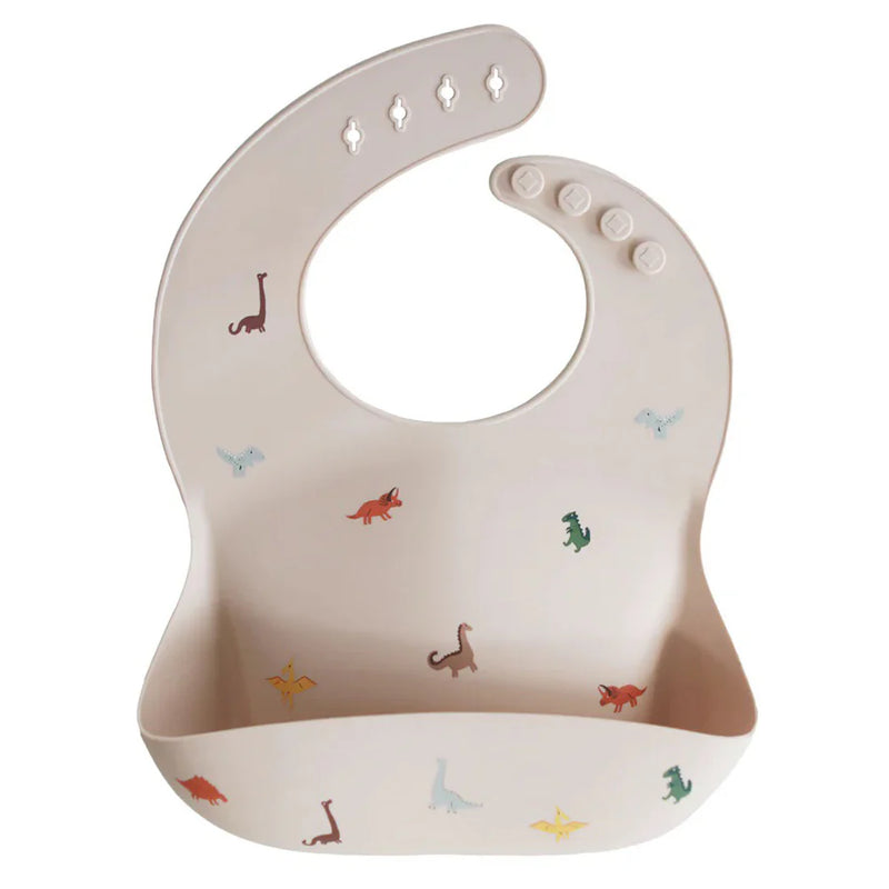 Mushie Silicone Baby Bib Dinosaurs Baby Gift 0m+