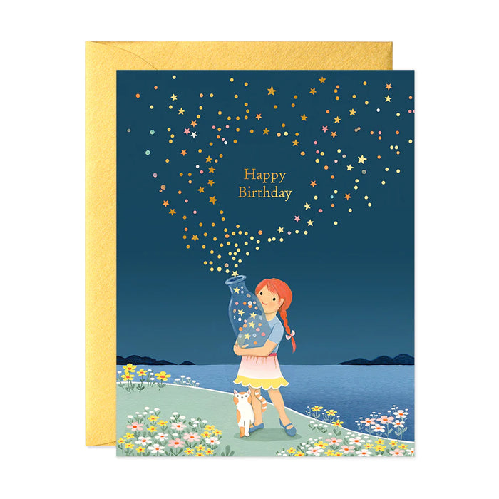 Foil Birthday Card - Star Bottle