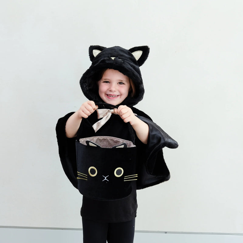 Cat Trick or Treat Soft Glitter Fabric Bag by Mimi & Lula Imaginative Play Halloween Range for 3yrs+