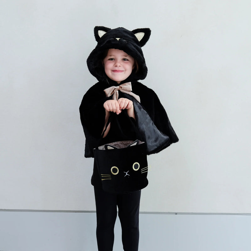 Cat Trick or Treat Soft Glitter Fabric Bag by Mimi & Lula Imaginative Play Halloween Range for 3yrs+