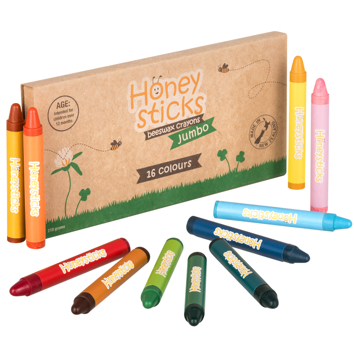 Honeysticks Beeswax Jumbo Crayons 16 Colours 12m+