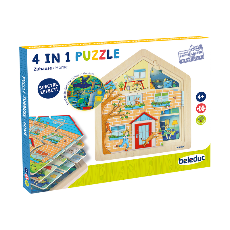 Beleduc Home Layer Puzzle Glow in the Dark Cognitive Developmental Toys for Preschooler 4yrs+