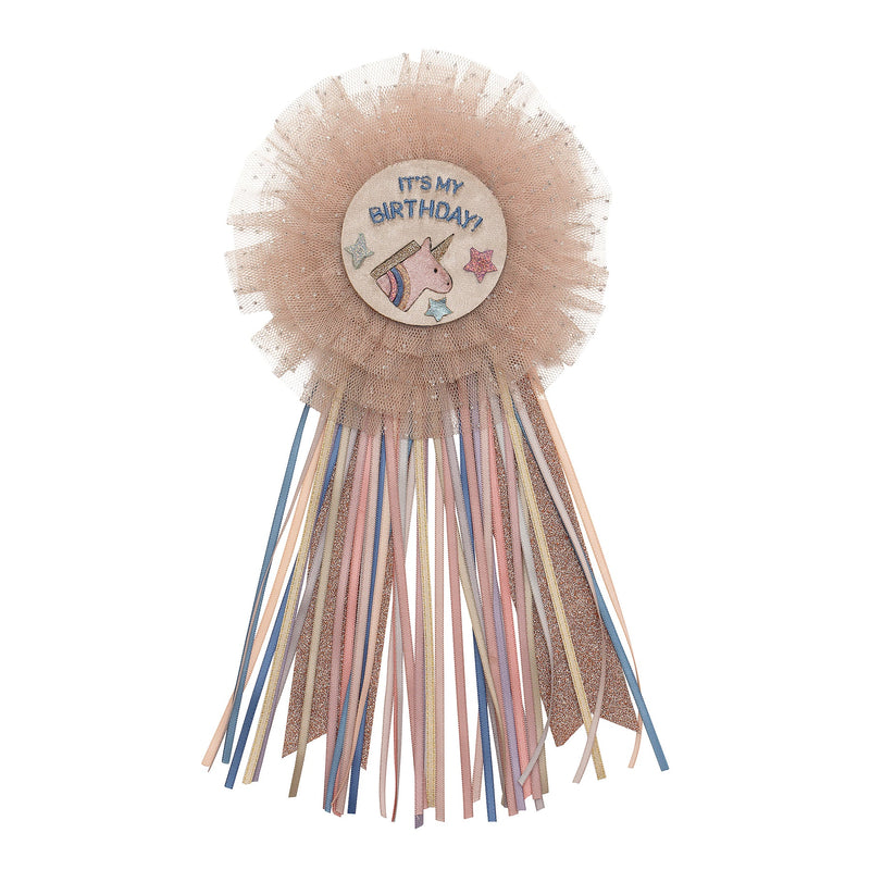 Unicorn Birthday Day Glitter Badge by Mimi & Luna Fairy Unicorn and Castle Theme  Gift Idea for 3yrs+