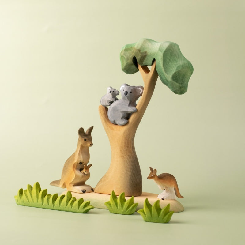 Wooden Koala Bears with Eucalyptus Set of 3 by BumbuToys 3yrs+