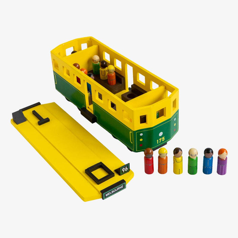 Make Me Iconic Large Melbourne Tram Wooden Toys Vehicle Best Seller Gifting Idea for 3yrs+