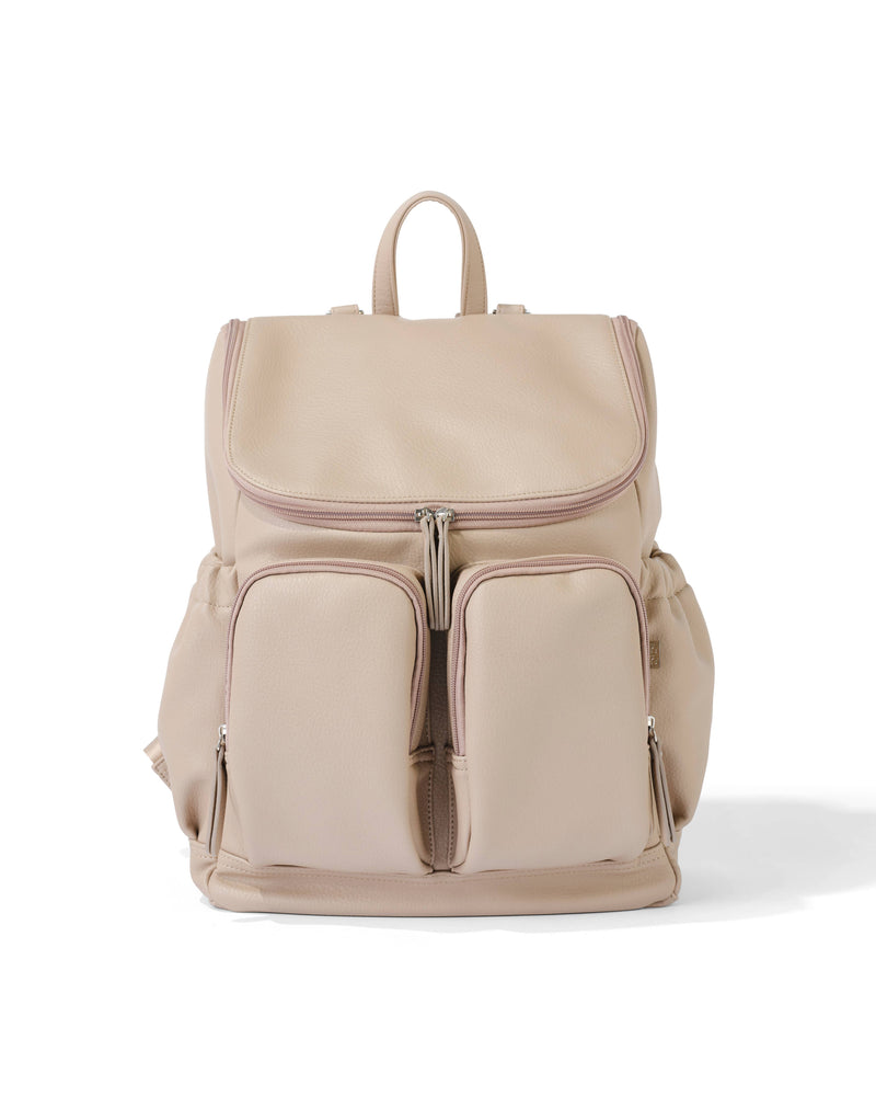 OiOi - Signature Nappy Backpack - Oat Dimple Vegan Leather Mothers Day