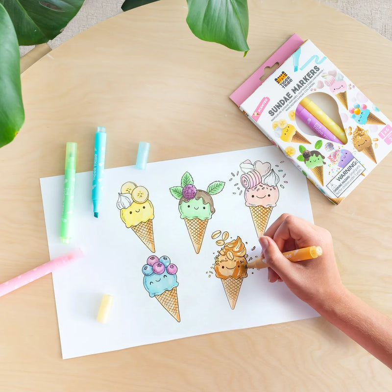 Tiger Tribe Scented Sundae Markers Stationary Art and craft for Kids 5yrs+
