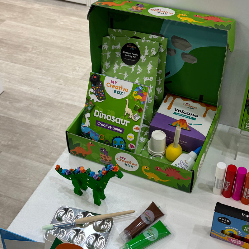 My Creative Box Dinosaur LARGE Craft Activity Box with Volcano Art and Craft for kids Dinosaur and Dragon Theme 4yrs+