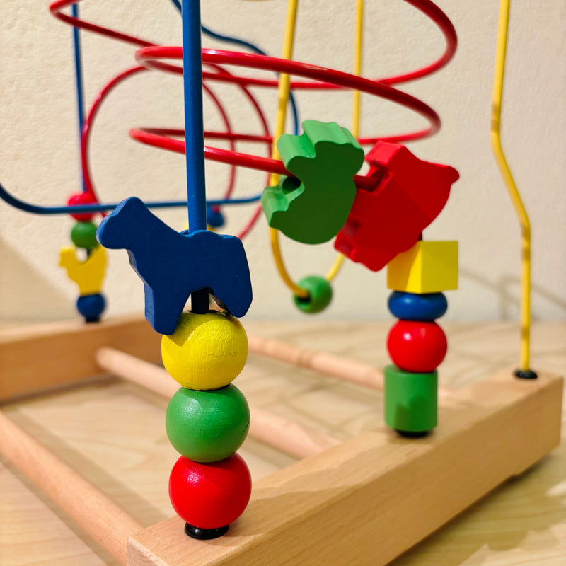 Viga Toys Wooden Large Wire Bead Maze 32.5 cm(L)x 31.5 cm (W)x 25 cm(H) Fine Motor Skills Developmental Toys 2yrs+ (Bulky Shipping)