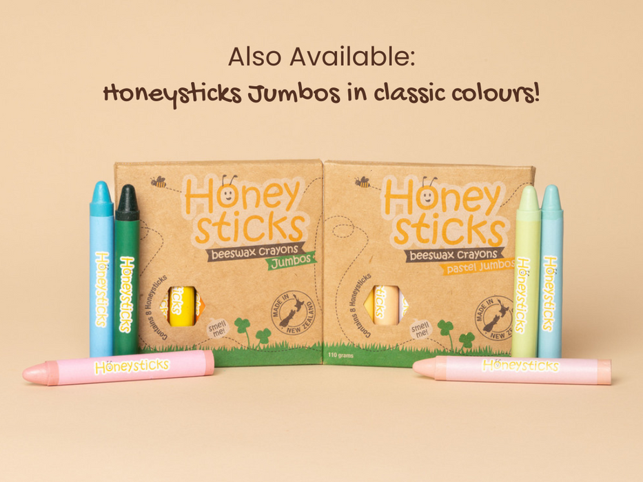 Honeysticks Beeswax Jumbos Pastel Crayons 8 Colours 12m+
