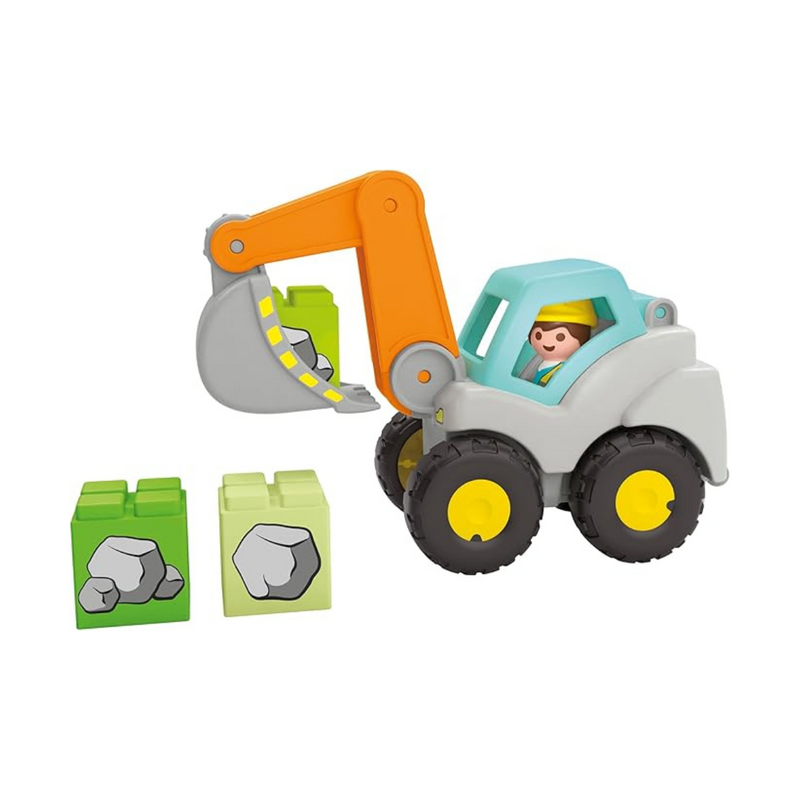 Playmobil Junior Shovel Excavator Construction Playset of 5 Toddlers Gifts Idea 12m+