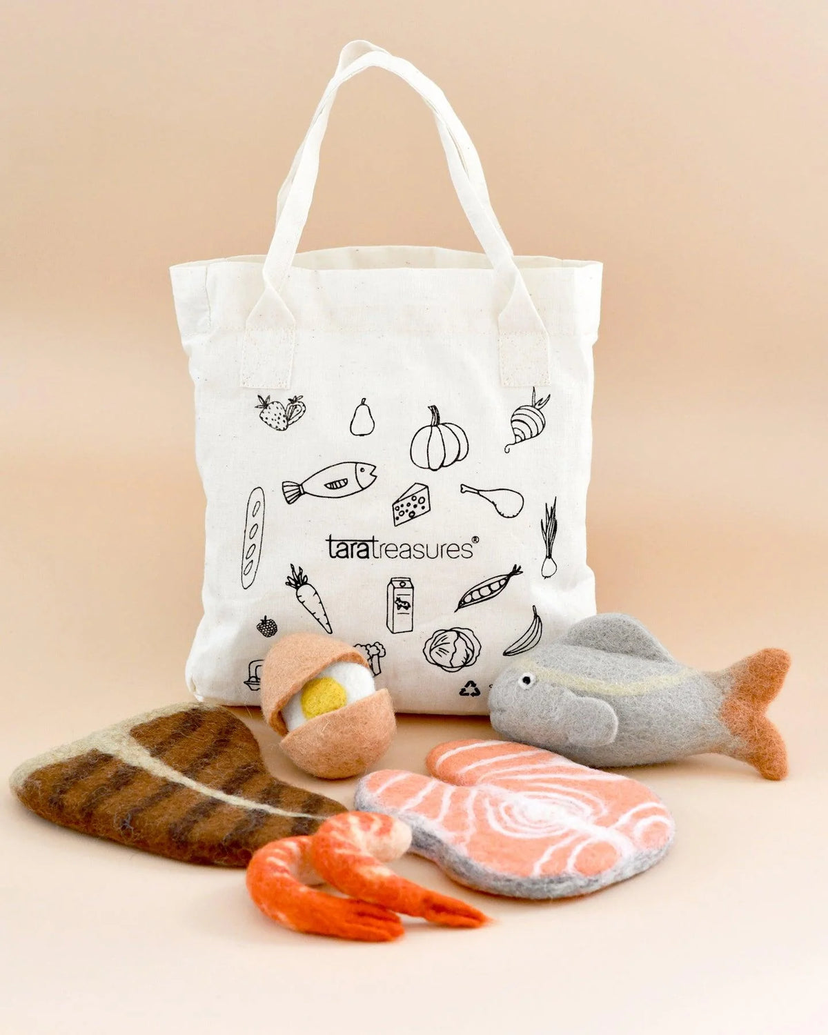 Tara Treasures Felt Food Groups Protein Pretend and Imaginative Play K ...