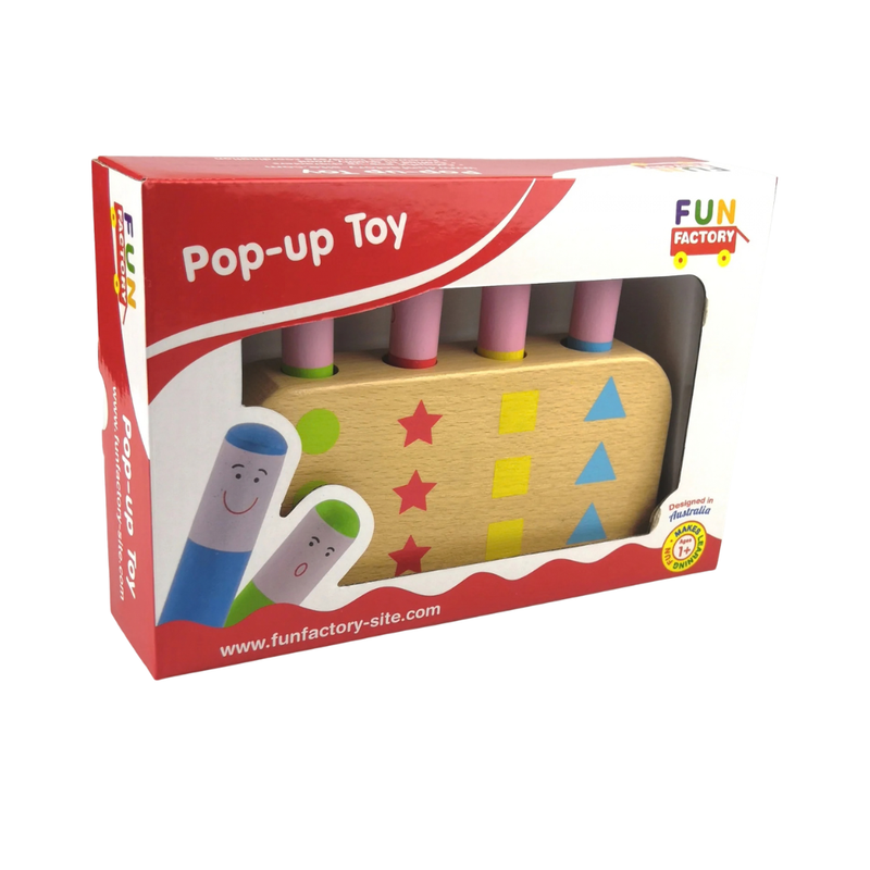 Fun Factory Wooden Expressions Pop Up Bunny Developmental Toddler Toys Baby Toys for 12m+