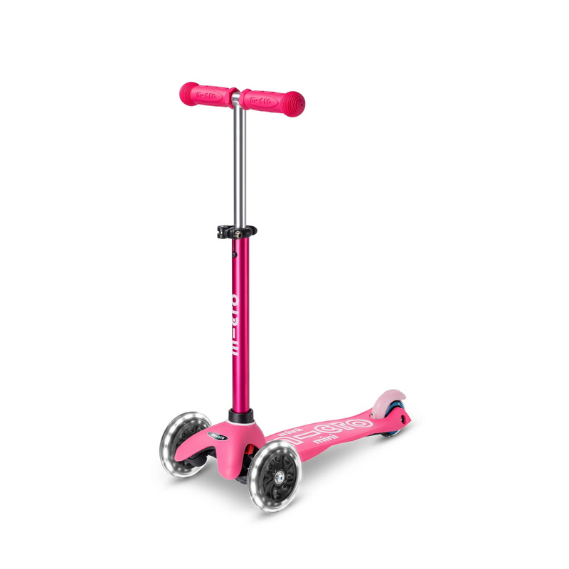 Micro Scooter Mini Deluxe 3 Wheels 2 Colours LED Light Up Wheels Kids Scooter Best Seller 2-5yrs (Bulky Shipping)