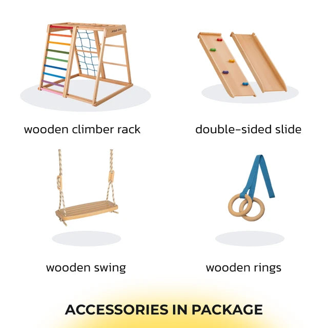 Wooden Climbing Gym Rainbow Climber Set by Avdar Toys Kids Furniture for 18m+ (Heavy Shipping)