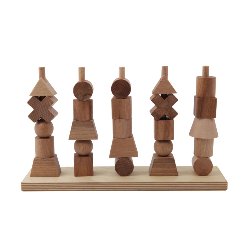 Wooden Story Montessori Stacking Toy Natural Developmental Toy 18m+