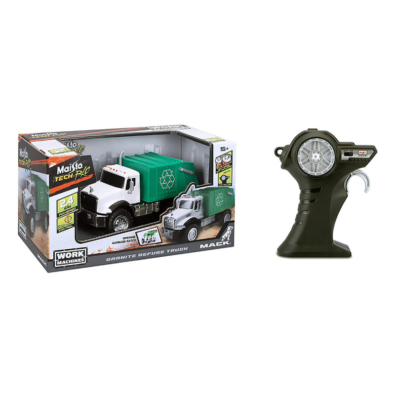 Maisto Tech RC Mack Granite Garbage Recycle Truck Remote Control Toy Car Gifting Idea for 5yrs+