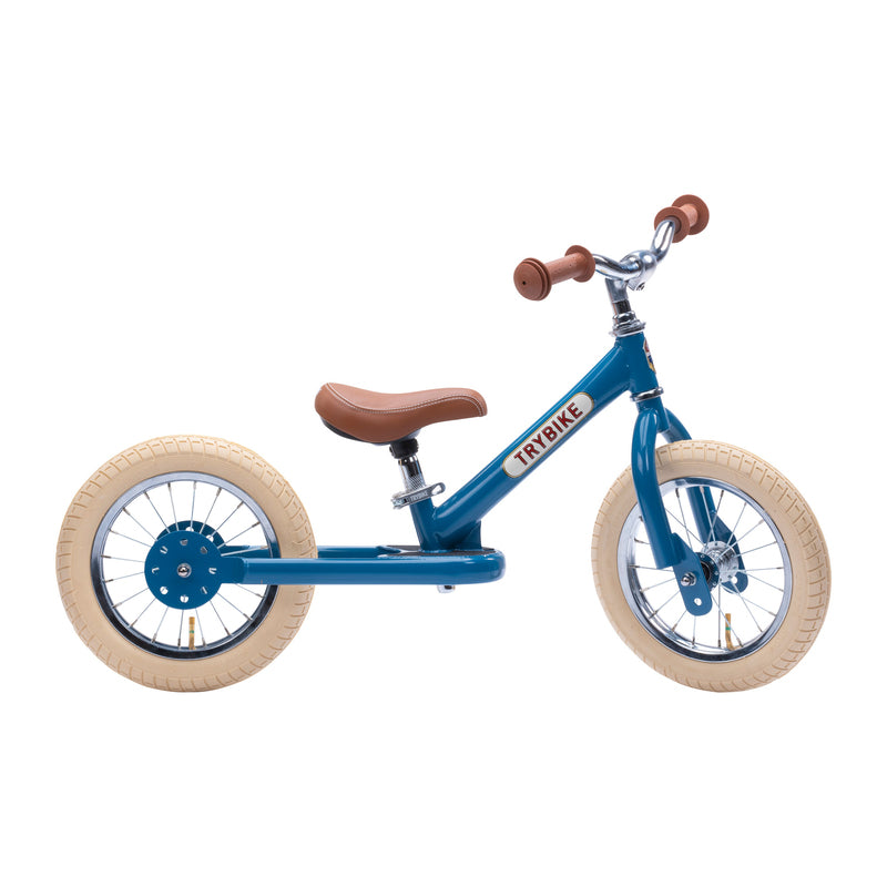 TryBike Trike Vintage BLUE 2 in 1 Balance Bike Kids Toddler Bike Best Seller 18mths-6yrs (Bulky Shipping)