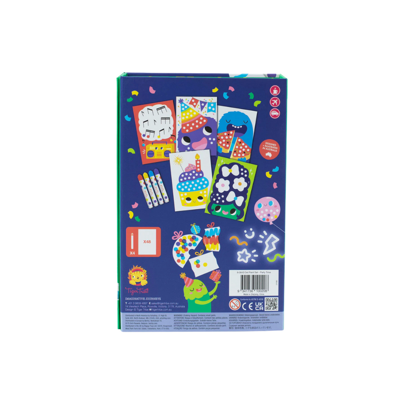 Tiger Tribe Dot Paint Set Party Time Stationary Art and Craft for kids for 3yrs+