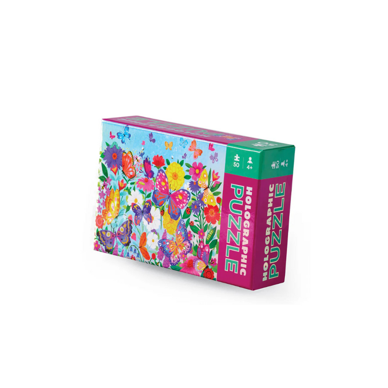 Crocodile Creek Holographic Puzzle 50pc Butterflies Cognitive Developmental Toys for Preschoolers 3yrs+