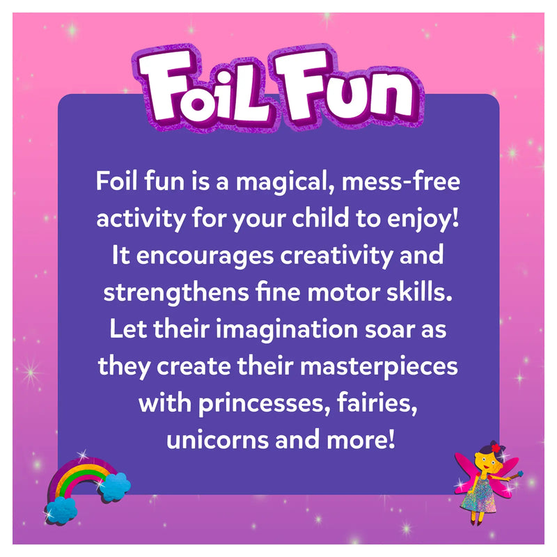 Skillmatics Foil Fun Unicorns & Princesses No Mess Art Kit Art and Craft for Kids Fairy Unicorn and Castle Theme 4yrs+