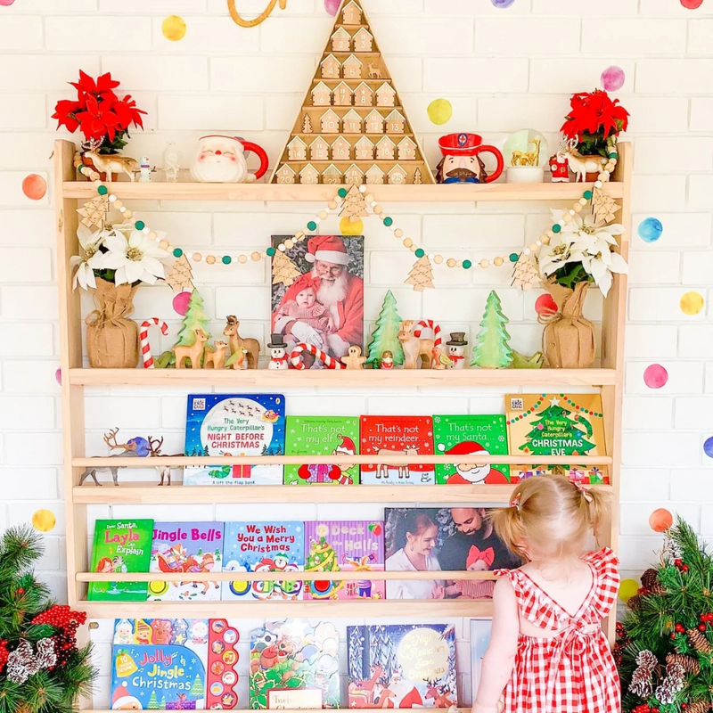 JoyKids Vanished Pinewood Front Facing Kids Book Shelf Best Seller 12(D) x 120(L) x 145(H)cm Kids Furniture (Heavy Shipping)