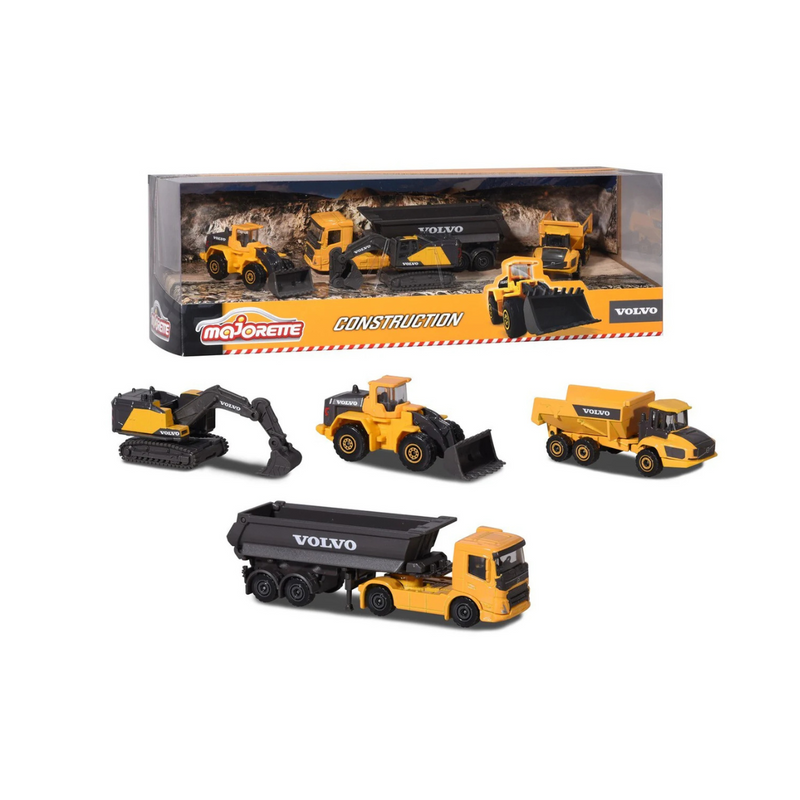 Majorette Volvo Construction Vehicles 4pcs Best Seller 3yrs+