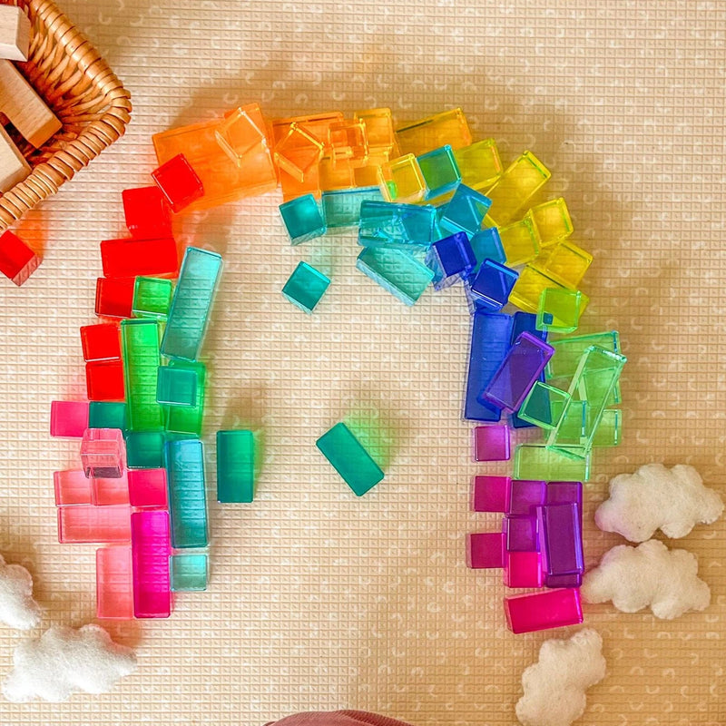 My Little Creator Lucite bright Rectangle Blocks 10pcs Luminous Building Blocks 18m+