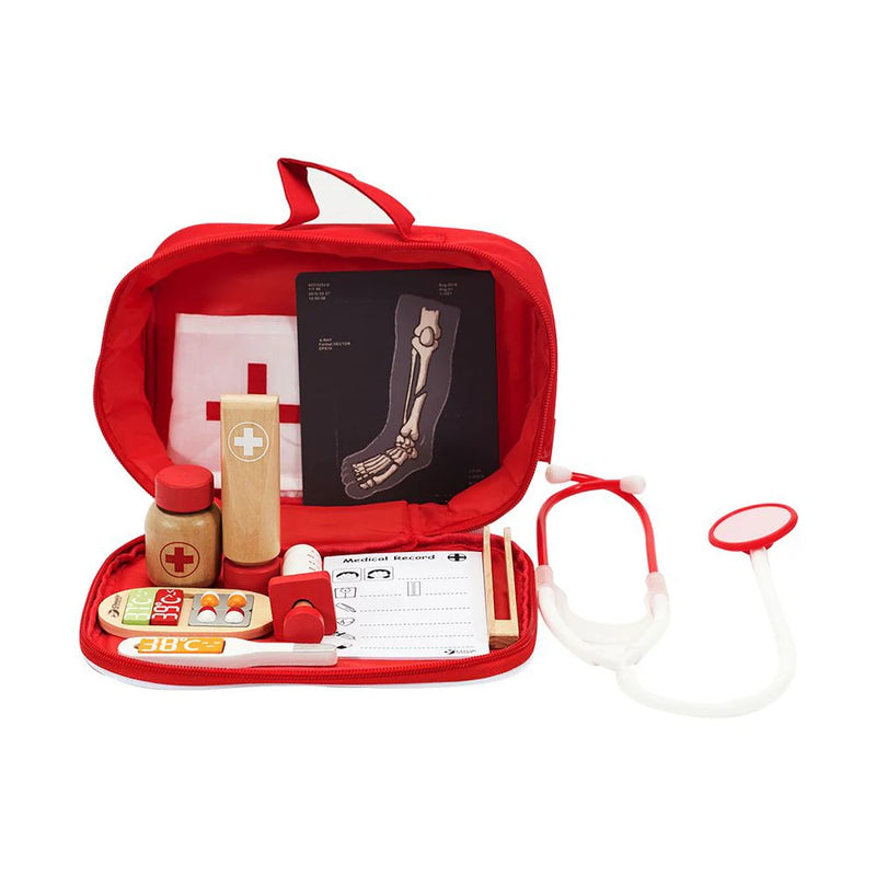 Wooden Doctor Case Set 19pcs By Classic World Occupation Pretend and Imaginative Play 3yrs+