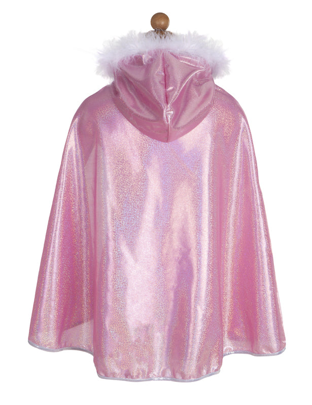 Pink Glitter Princess Cape Size 4-6 by Great Pretenders Costumes Best Seller Fairy Unicorn and Castle Theme 3yrs+