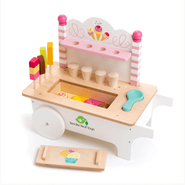 Push Along Ice Cream Cart Magnetic by Tender Leaf Toys Pretend & Imaginative Play Toys Best Seller 3yrs+