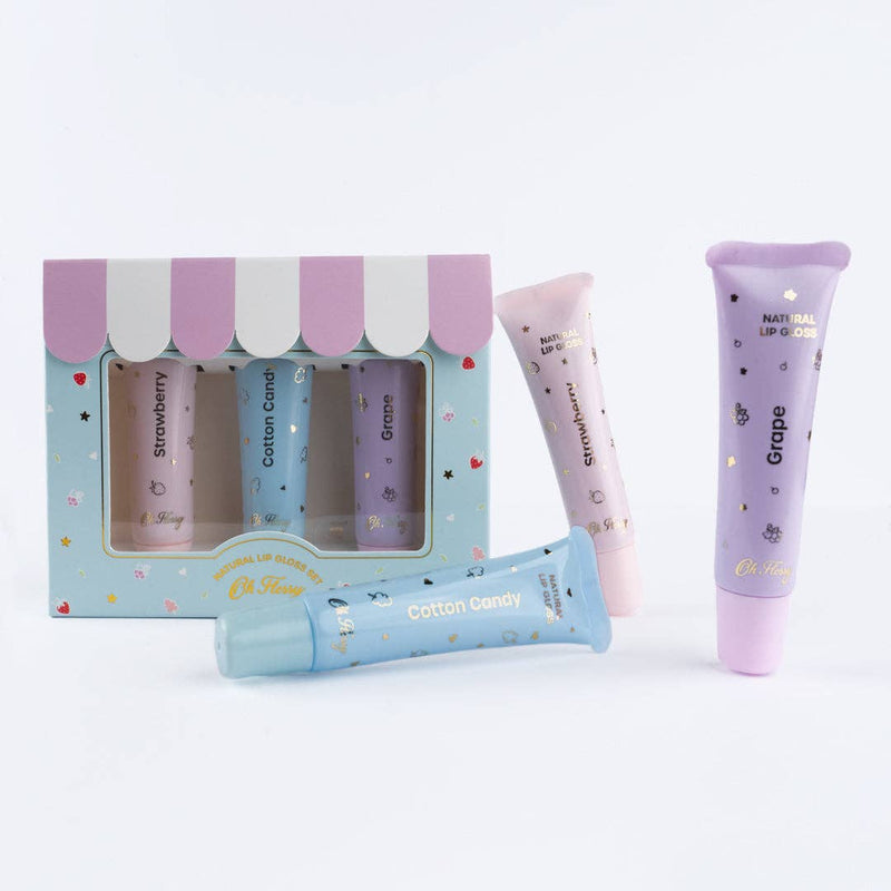 Oh Flossy Natural Lip Gloss 3pc Set Kids Makeup Set Best Seller Most Loved in Store 3yrs+