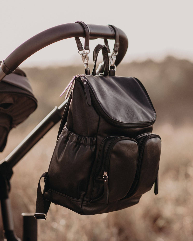 OiOi Signature Nappy Backpack Black Vegan Leather Best Seller Mothers Day