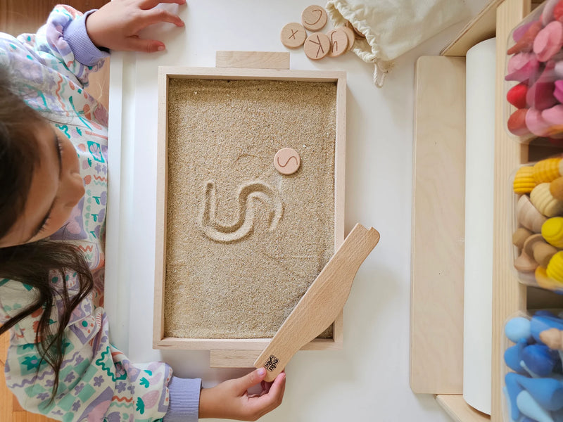Montessori Sand Tray the Original Large Sensory Tray for Language Learning