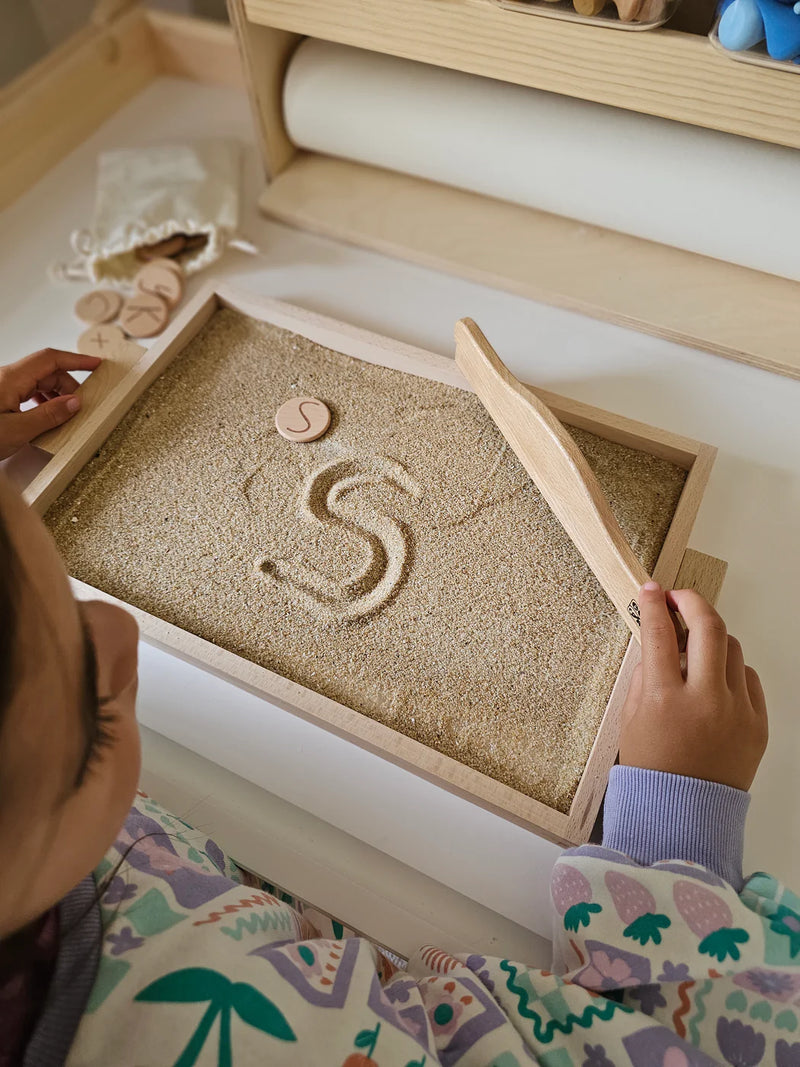 Montessori Sand Tray the Original Large Sensory Tray for Language Learning