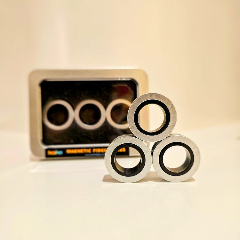 Kaiko Fidgets Spinner Magnetic Rings Silver Travel Fidget Toys Sensory Toys 3yrs+
