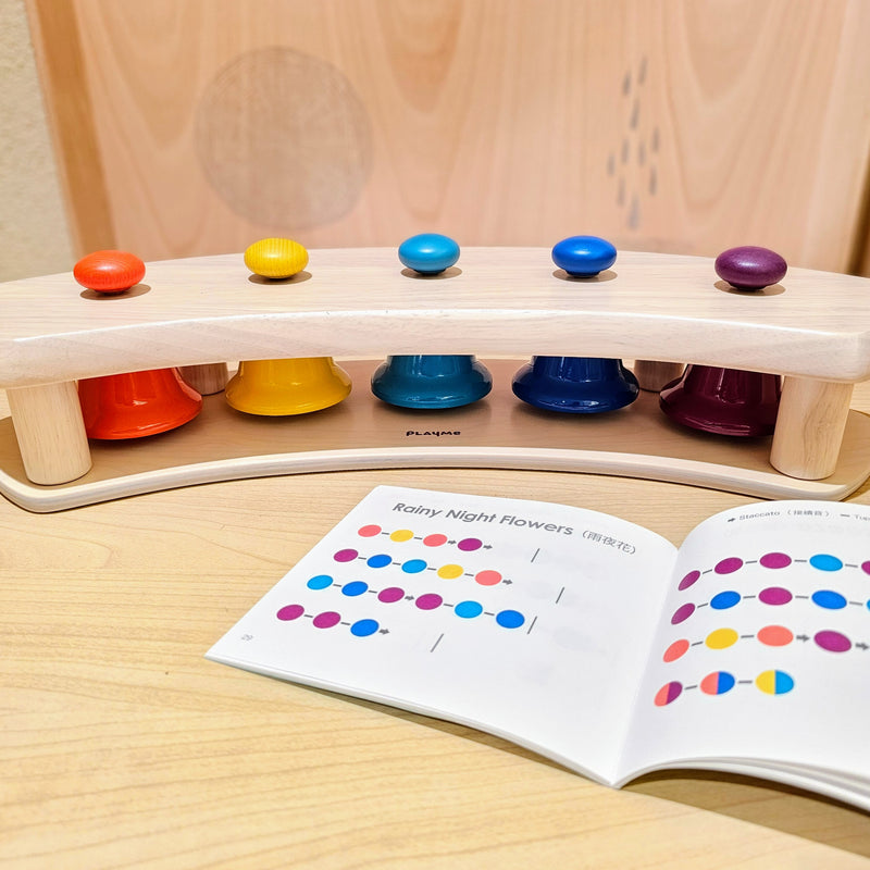 Pat Bells 5 Tones Bell Pentatonic Scale Set with STAND by PlayMe Musical Instruments for Kids Preschool Toys Best Seller 3yrs+