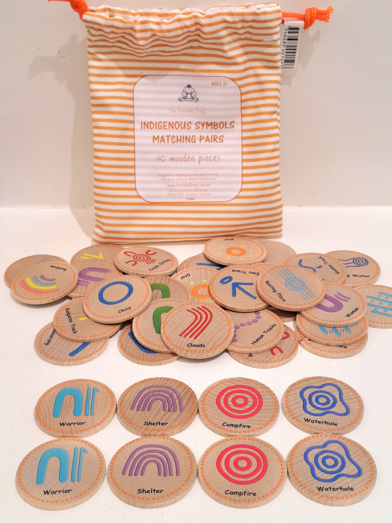 The Freckled Frog Indigenous Symbols Matching Pairs First Nations Resources Australian Early Literacy Cognitive Developmental Toys for Toddlers Aboriginal Symbols Gifts Idea Best Seller 2yrs+