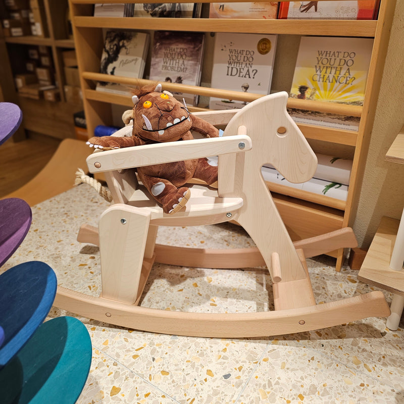 Wooden Rocking Horse with Removable Armrest Kids ride on toys by Bajo Baby Toddler Toys Gifts Idea Baby Toys 12m+ (Furniture Shipping)