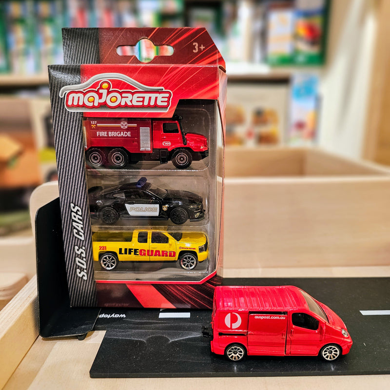 Majorette Emergency Vehicles SOS 3pc Assorted Travel Toy Car Best Seller Most Loved in Store 3yrs+